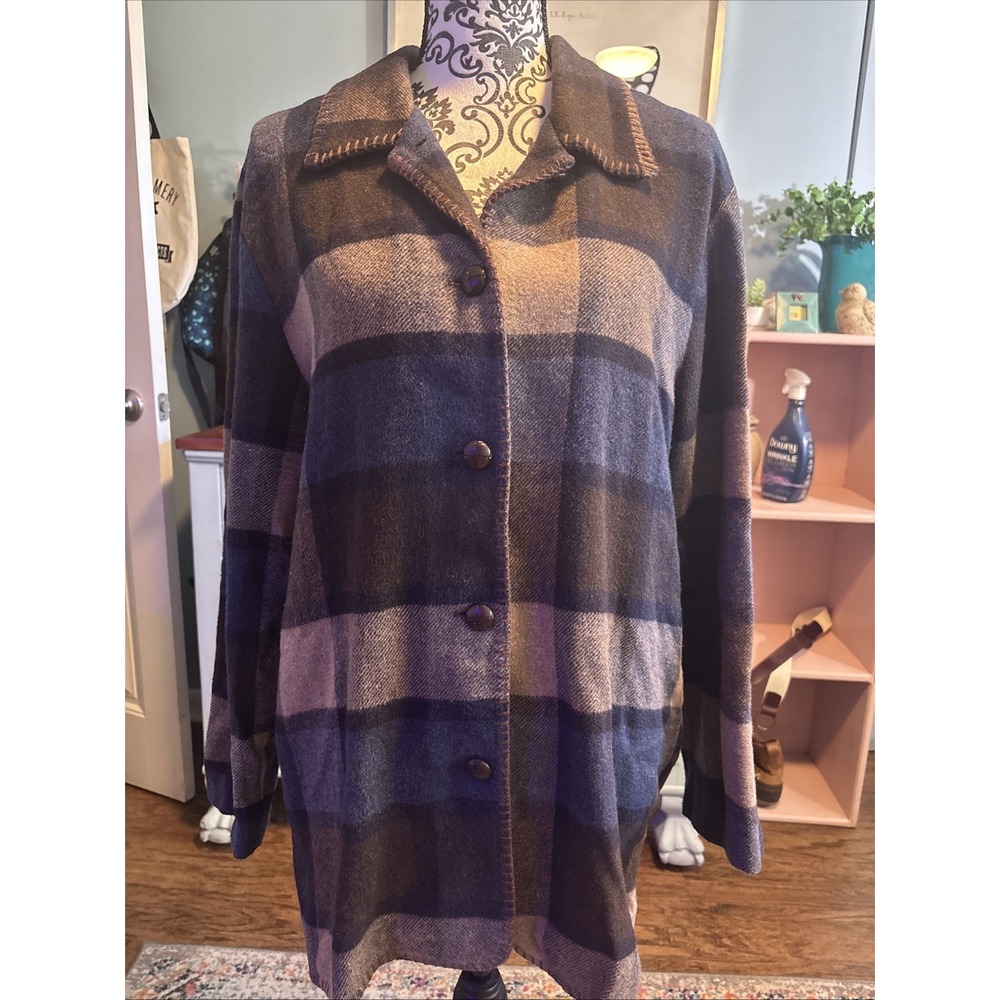 Willow Ridge Vintage Shirt /Jacket‎ Wool Blend Sz 12 Large. Pockets.